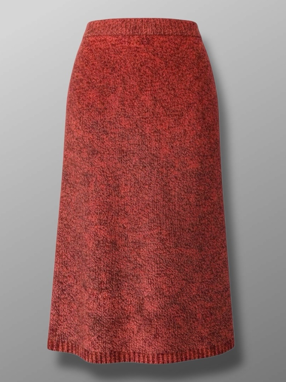 Vintage Nell Flowers Skirt M Red Heather Knit Wool Blend Retro Hong Kong NWT